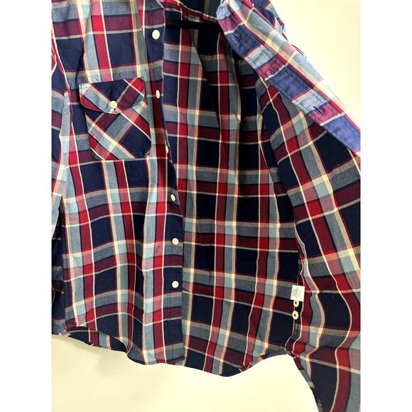 J. Crew Heavyweight Flannel Red/Blue Plaid Men's Size Medium - Picture 5 of 12